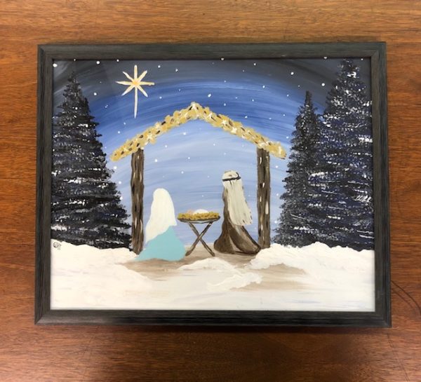 Item #VA--012: Nativity Framed Acrylic Painting